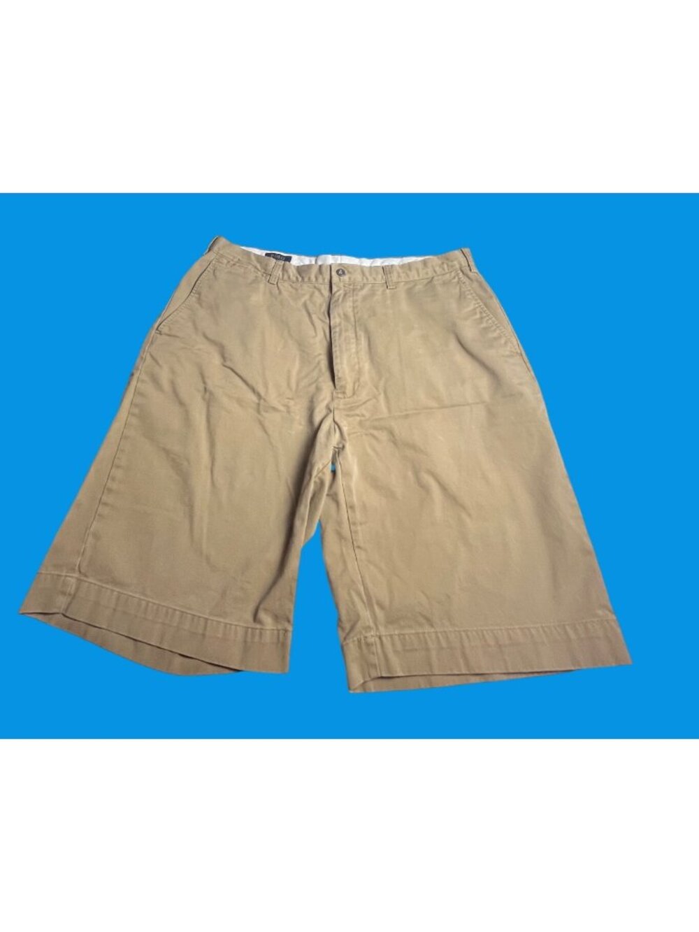 Polo Ralph Lauren Mens Classic Fit Khaki Chino Shorts 40T 100% Cotton Tall Long